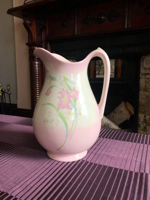 Vintage Floral Pink & White Pitcher