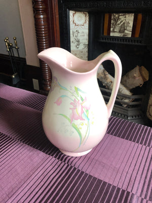 Vintage Floral Pink & White Pitcher