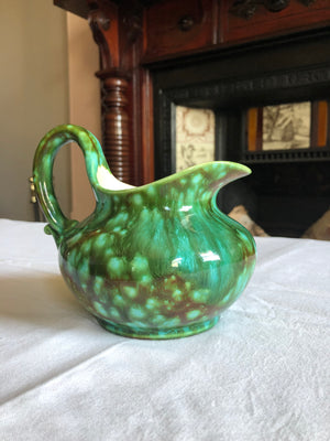 Vintage Hand Made Small Green Pitcher