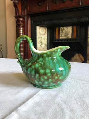 Vintage Hand Made Small Green Pitcher