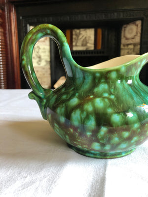 Vintage Hand Made Small Green Pitcher