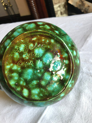 Vintage Hand Made Small Green Pitcher