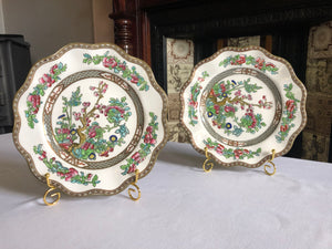Set of 2 Vintage Coalport AD 1750 Indian Tree Scalloped Edge Salad Plates