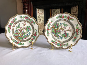 Set of 2 Vintage Coalport AD 1750 Indian Tree Scalloped Edge Salad Plates