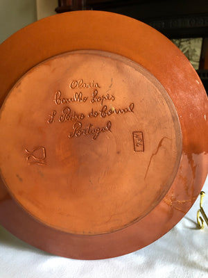 Vintage Olaria Carrilho Lopes Art Pottery Plate