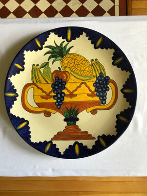 Vintage Large Colorful Platter/Tray Fruit Plate Vegetable Platter