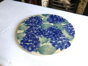 Blue Grapes and Green Leaves Pizza Stone