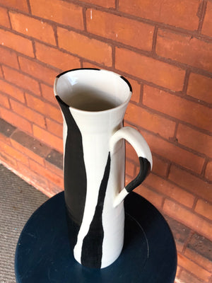 MKB Canada Handmade and Hand-painted Zebra Print Stoneware Tall Pitcher