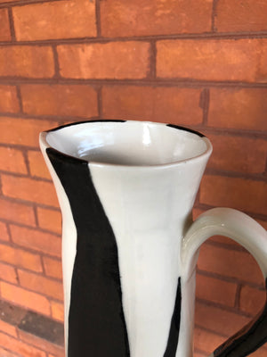MKB Canada Handmade and Hand-painted Zebra Print Stoneware Tall Pitcher
