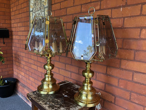 Set of 2 Vintage Retro Mid Century Modern Heavy Six Lights 70s Table Lamps