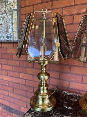 Set of 2 Vintage Retro Mid Century Modern Heavy Six Lights 70s Table Lamps
