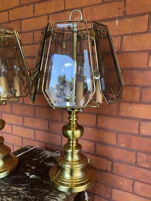 Set of 2 Vintage Retro Mid Century Modern Heavy Six Lights 70s Table Lamps