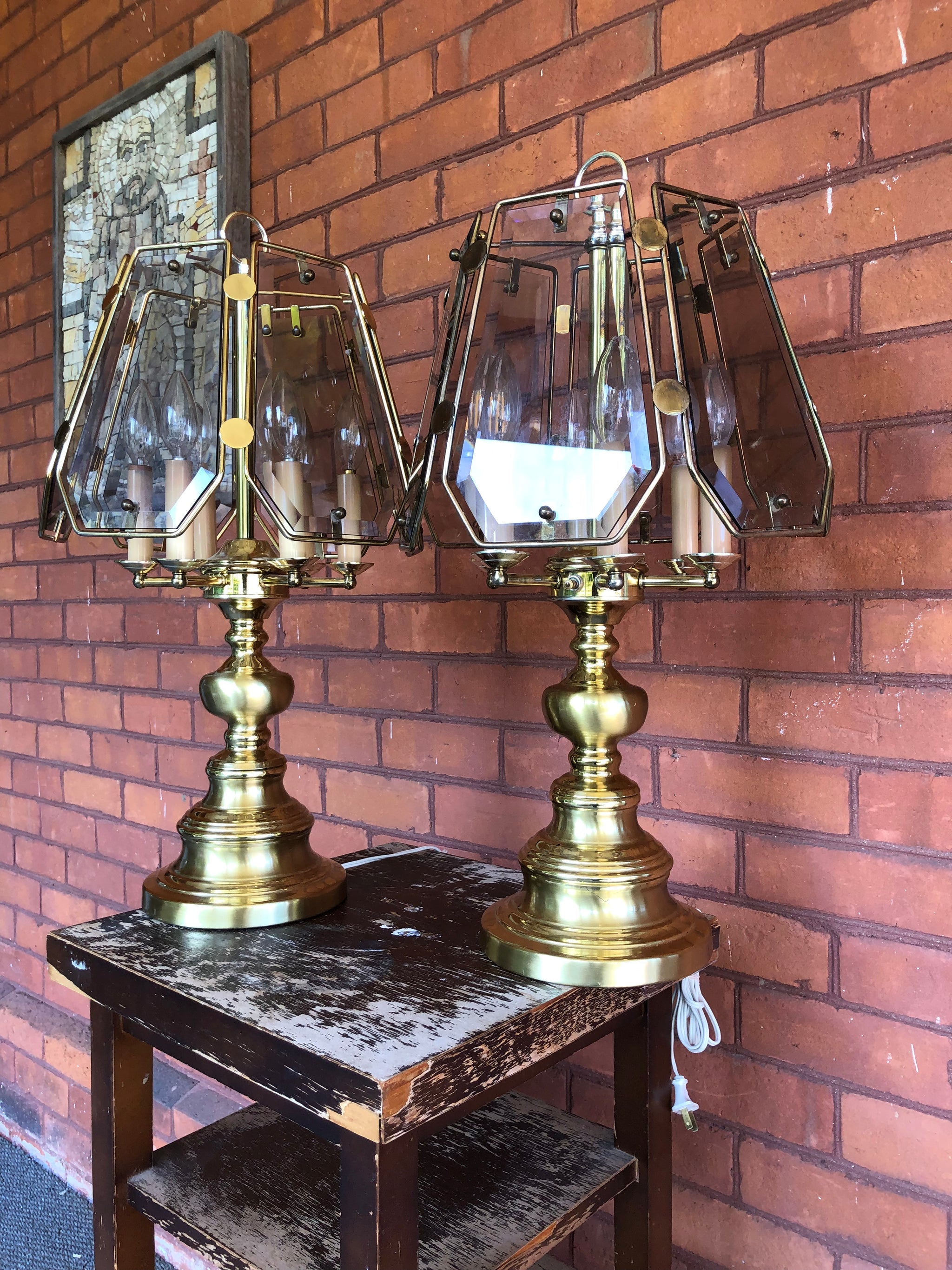 Vintage 1970s shop table lamps