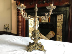Vintage 2 Branch Solid Brass Candle Holder