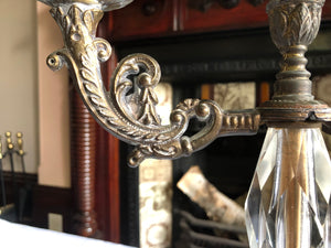 Vintage 2 Branch Solid Brass Candle Holder