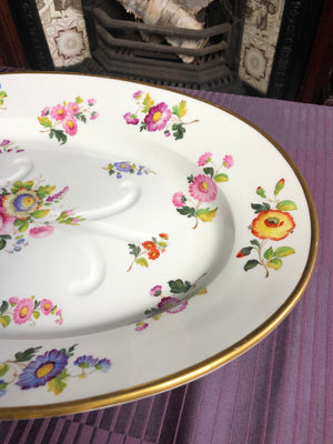 Davenport China Gold Trim Footed Roast Platter