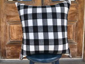Abigail - Black and White Bancroft Plaid Pillow Cover- 20x20 - 18x18 - Maa-Kal Boutique Canada