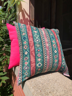 Leila - Multicolored Geometric Bohemian Pillow Cover- 20x20 - Maa-Kal Boutique Canada