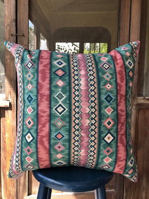 Leila - Multicolored Geometric Bohemian Pillow Cover- 20x20 - Maa-Kal Boutique Canada