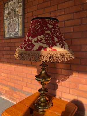 Floral Red and Gold Velvet Fabric Bell Lamp Shade