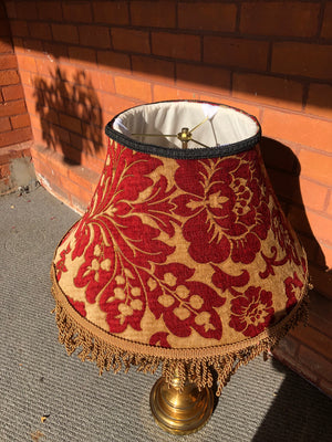 Floral Red and Gold Velvet Fabric Bell Lamp Shade