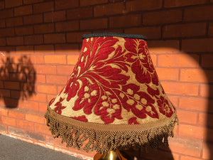 Floral Red and Gold Velvet Fabric Bell Lamp Shade