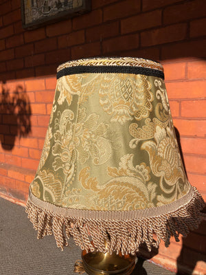 Floral Light Green Embroidered Fabric Bell-Shaped Lamp Shade