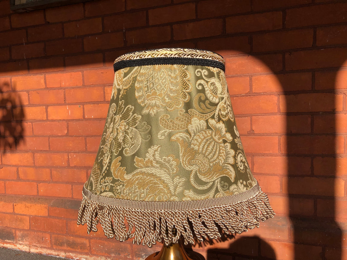 Floral Light Green Embroidered Fabric Bell-Shaped Lamp Shade