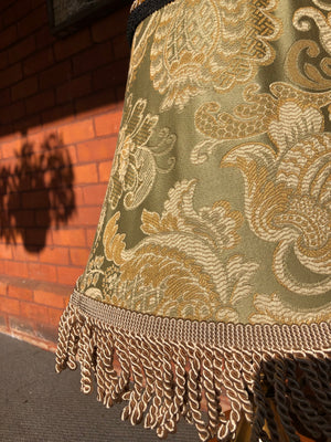 Floral Light Green Embroidered Fabric Bell-Shaped Lamp Shade