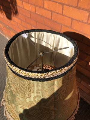 Floral Light Green Embroidered Fabric Bell-Shaped Lamp Shade