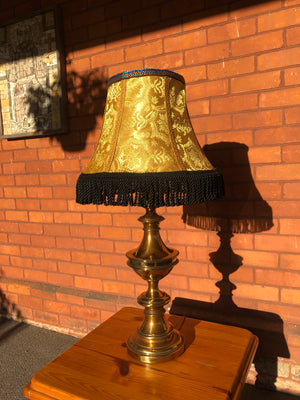 Set of 2 Yellow and Black Fabric Bell-Shaped Lamp Shades