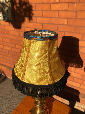 Set of 2 Yellow and Black Fabric Bell-Shaped Lamp Shades