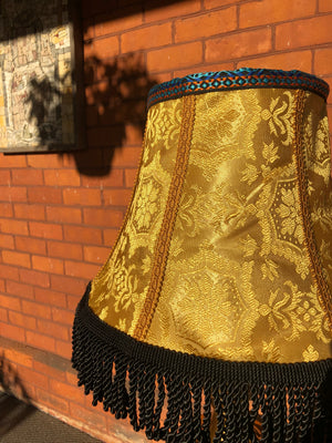 Set of 2 Yellow and Black Fabric Bell-Shaped Lamp Shades