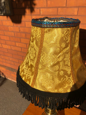 Set of 2 Yellow and Black Fabric Bell-Shaped Lamp Shades