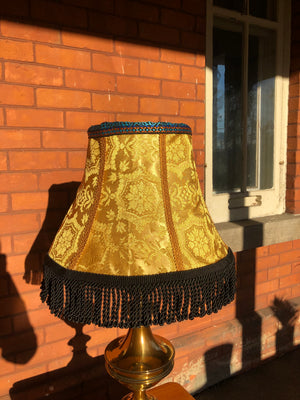 Set of 2 Yellow and Black Fabric Bell-Shaped Lamp Shades