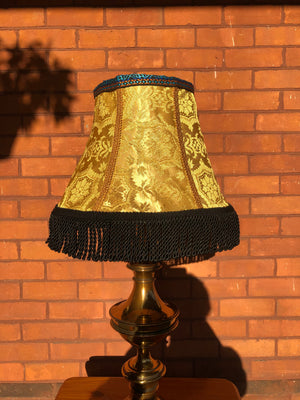 Set of 2 Yellow and Black Fabric Bell-Shaped Lamp Shades