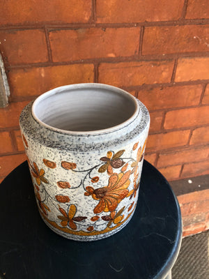 Canadian Pottery Jar - Vintage Jar with Orange Flowers