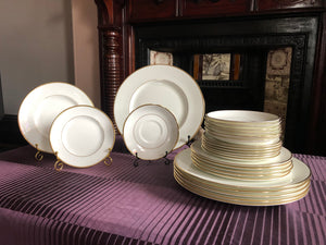 28 Pieces Vintage Bone China PEACOCK Set of Plates