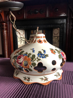 Vintage Spanish Style Ceramic Hanging Lamp