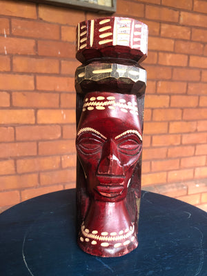 Hand Carved Wooden Jamaican African Statue