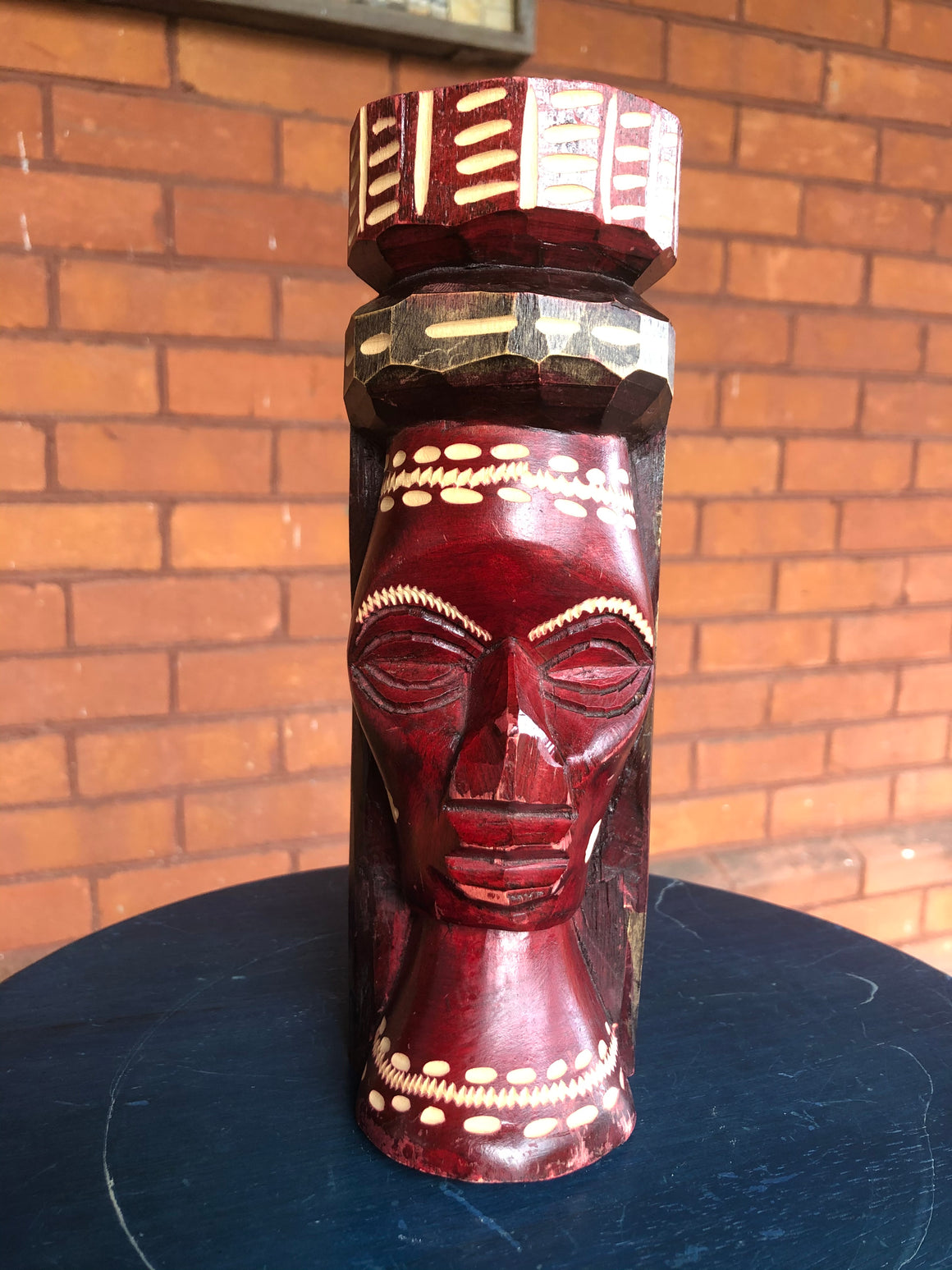 Hand Carved Wooden Jamaican African Statue