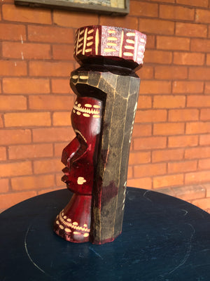 Hand Carved Wooden Jamaican African Statue
