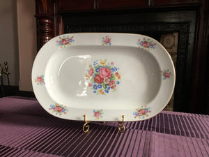 Vintage PMR Bavaria Jaeger and Co Germany Floral Pattern Gold trimmed Trinket Dish