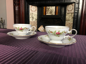 Vintage Johann Haviland Moss Rose Berry Dinnerware with Gold Trims