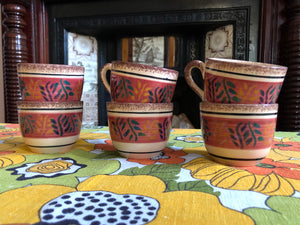 Set of 6 Vintage St-Clement France Tea Coffee Mugs Cups
