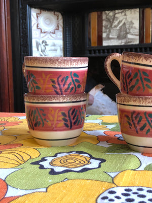 Set of 6 Vintage St-Clement France Tea Coffee Mugs Cups