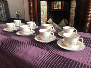 Set of 8 Vintage Noritake Japan China Gala Cuisine Coram Cup & Saucers