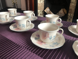 Set of 8 Vintage Noritake Japan China Gala Cuisine Coram Cup & Saucers