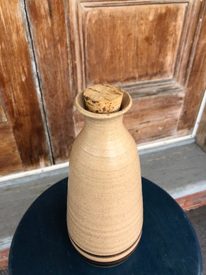 Ceramic Beige Bottle with Cork