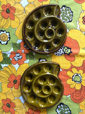 Vintage Set of 2 St-Clement Snail Plates